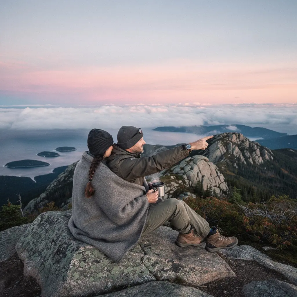 Пейзаж с живописной автострадой, окруженной горными вершинами и зелеными холмами.